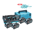 Pack XGT 40V 4 batteries BL4050F 5 Ah + Chargeur double rapide DC40RB MAKITA