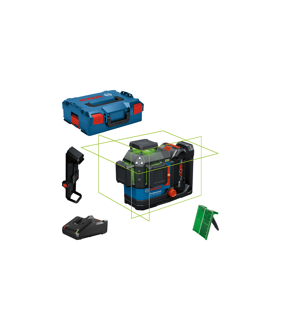 Laser lignes vert GLL 18V-120-33 CG + 1 batterie ProCore 18V 4 Ah + Chargeur GAL 18V-40 BOSCH