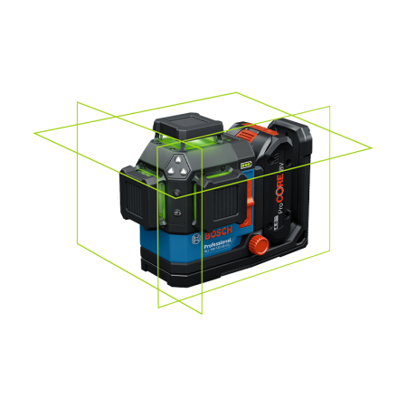 Laser lignes vert GLL 18V-120-33 CG + 2 batteries ProCore 18V 4 Ah + Chargeur GAL 18V-40 BOSCH