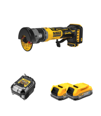 Meuleuse compacte 76mm XR 18V DCG430N-XJ + 2 batteries 18V 1,7 Ah PowerStack + 1 Chargeur DCB1102-QW DEWALT
