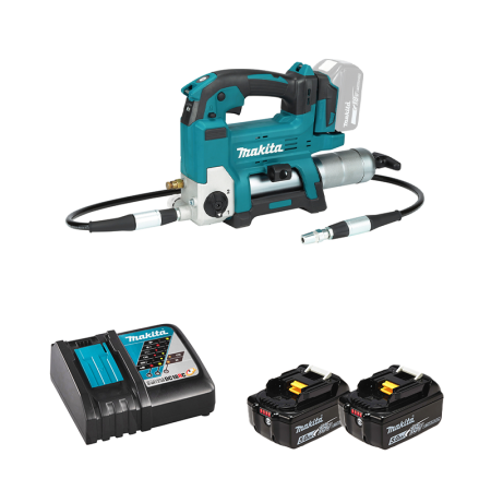 Pompe à graisse DGP180Z + 2 batteries BL1850B 18V 5 Ah + 1 chargeur rapide DC18RC MAKITA