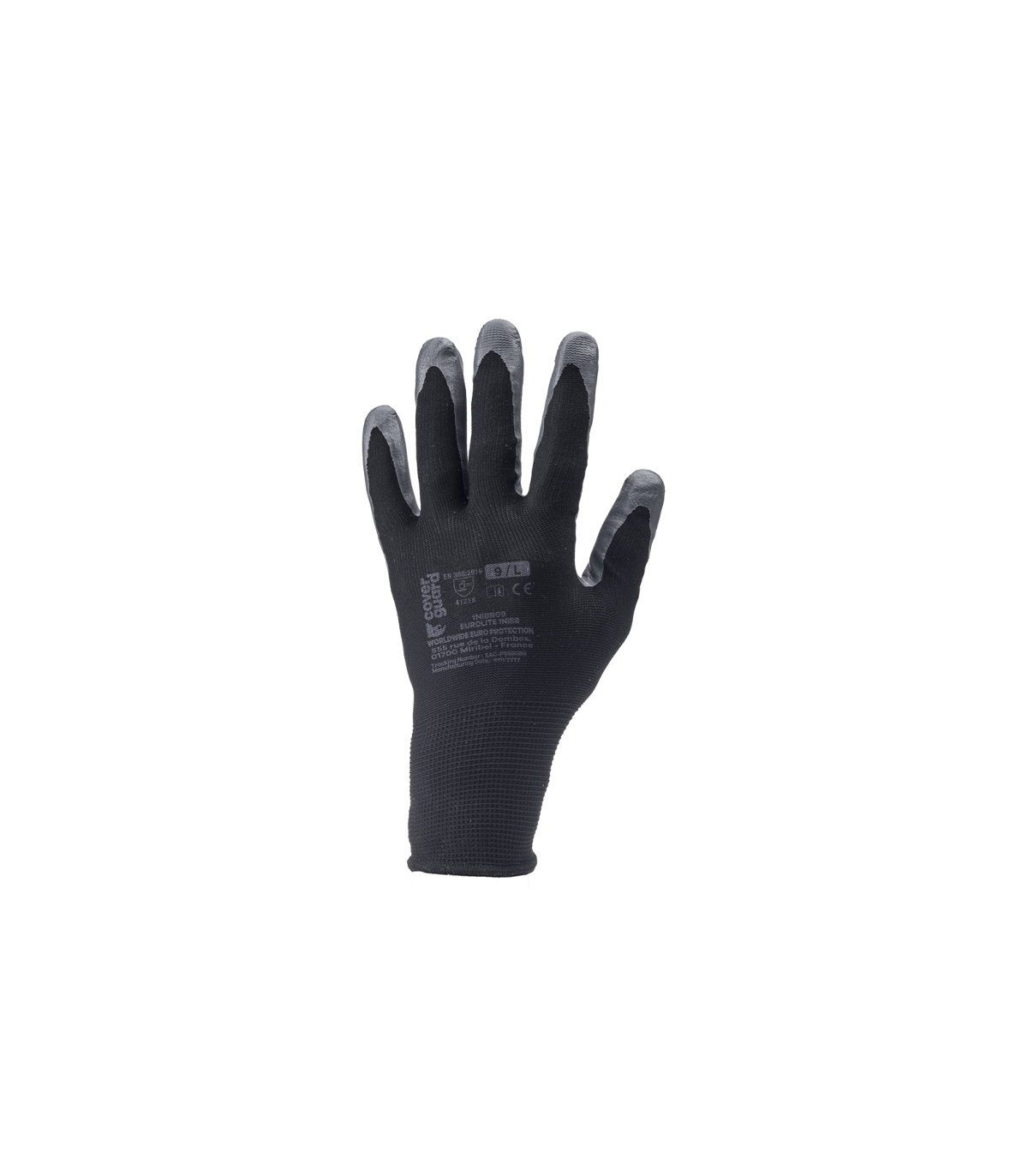 Gants EUROLITE 1NIBB J13 Polyester enduite nitrile noir COVERGUARD