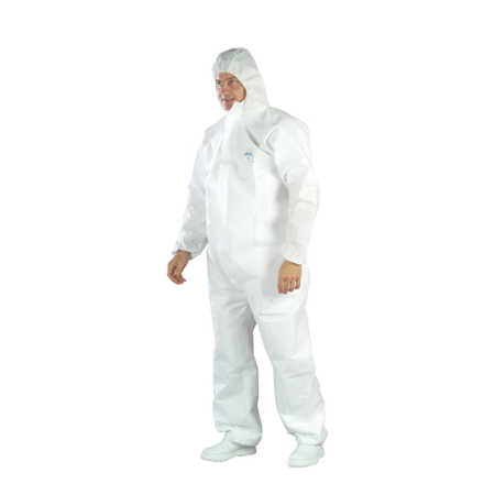 Combinaison jetable SMS 65g/m2 avec capuche blanc COVERGUARD
