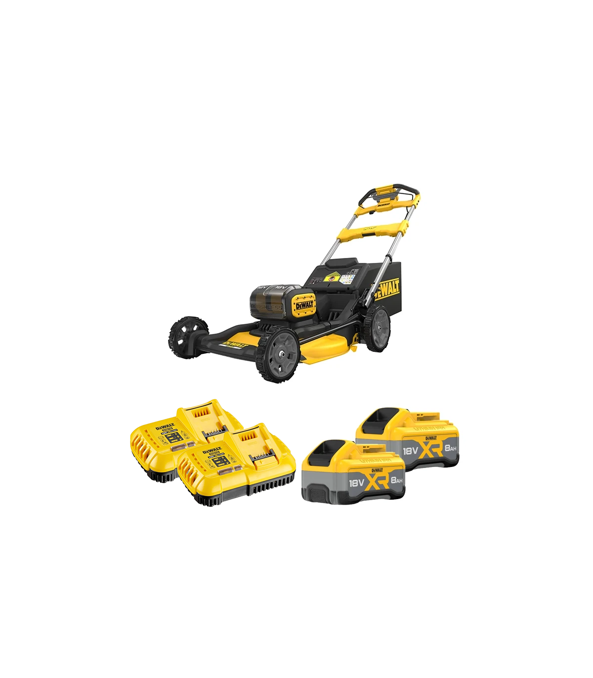 Tondeuse 2 x 18V DCMWSP156N-XJ + 2 batteries 18V 8 Ah + 2 chargeurs DCB118-QW DEWALT