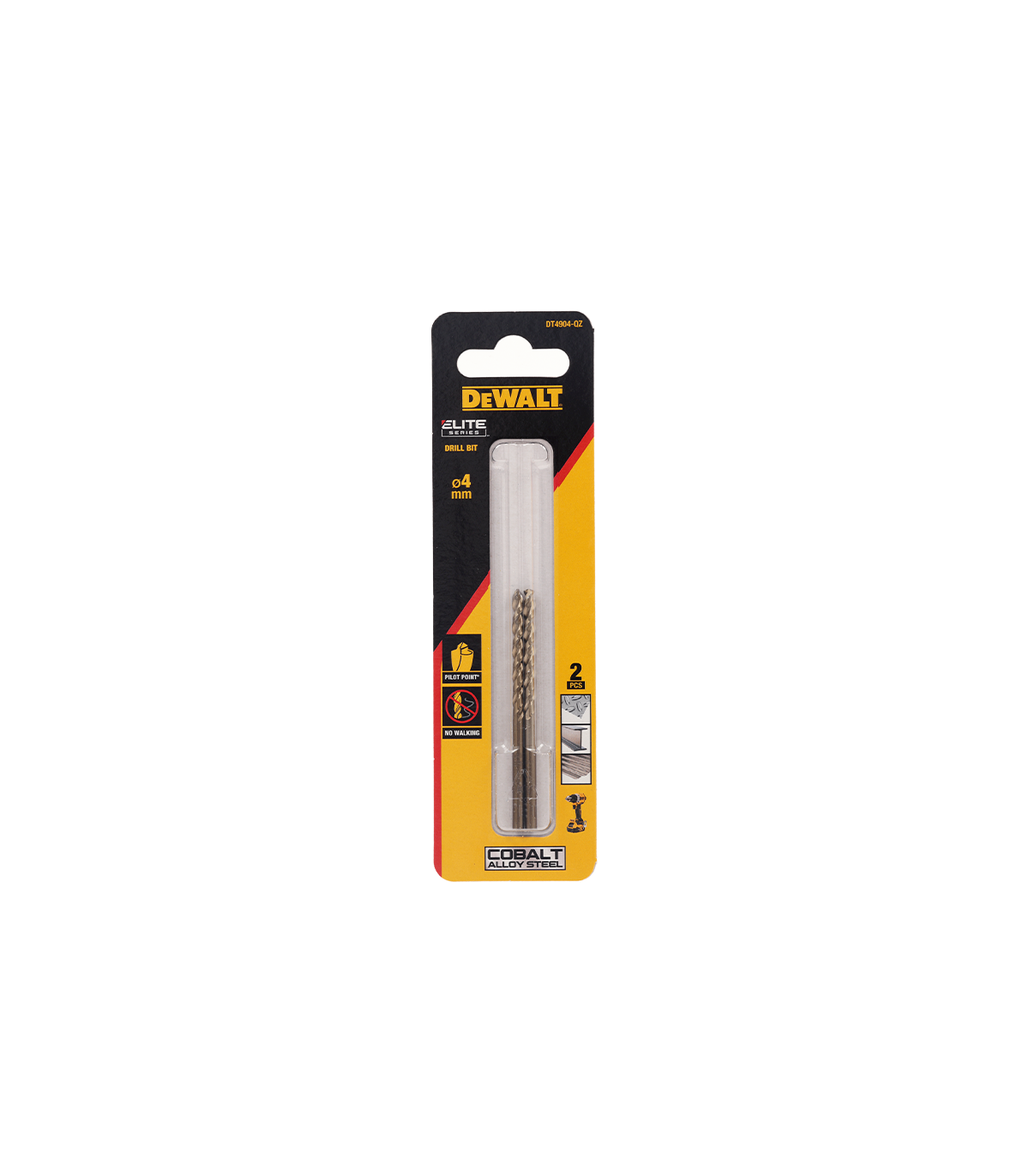 Lot de 2 Forets métal HSS-Co Extreme 4 x 43 x 75 mm DEWALT