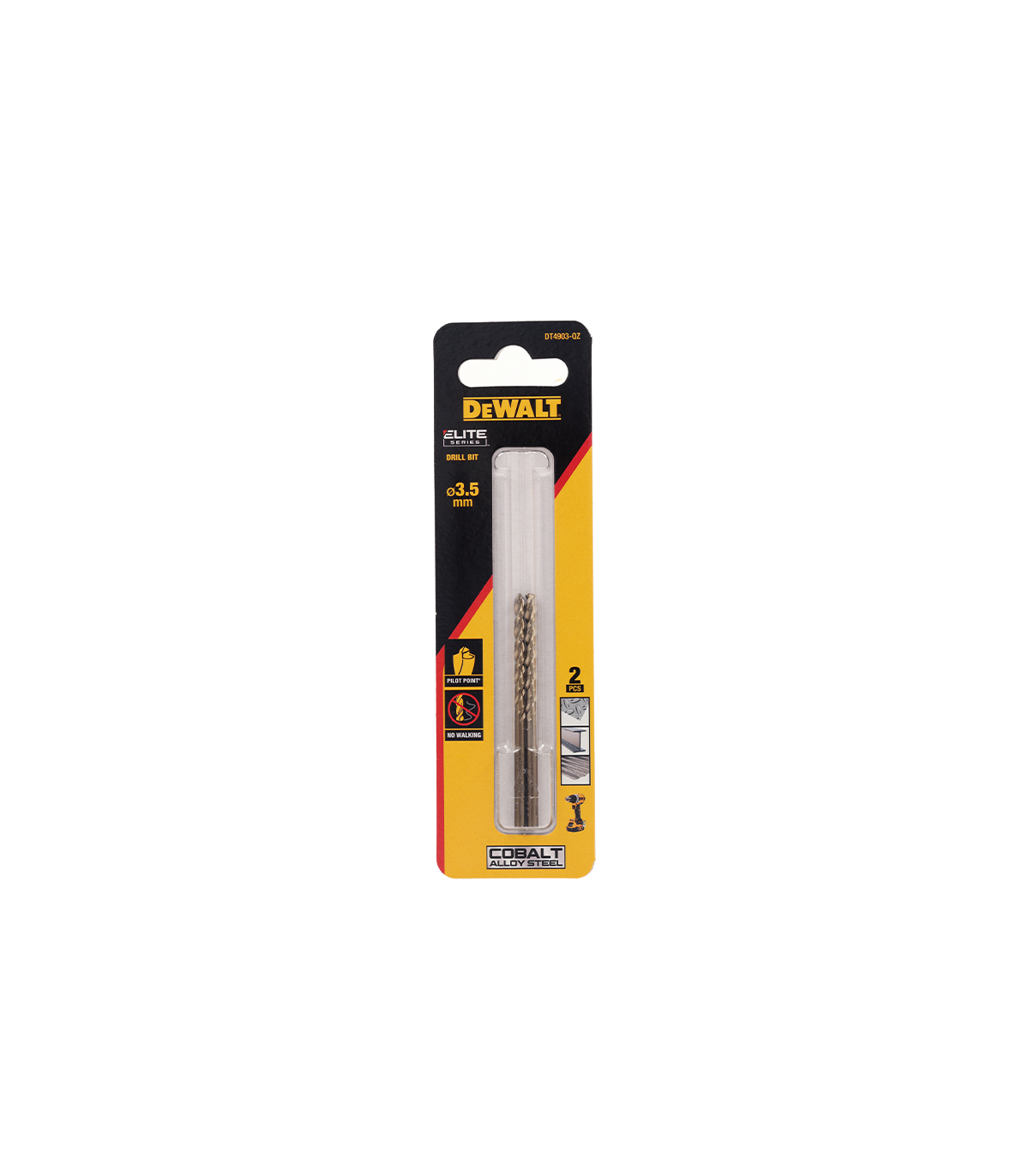 Lot de 2 Forets métal HSS-Co Extreme 3,5 x 39 x 70 mm DEWALT