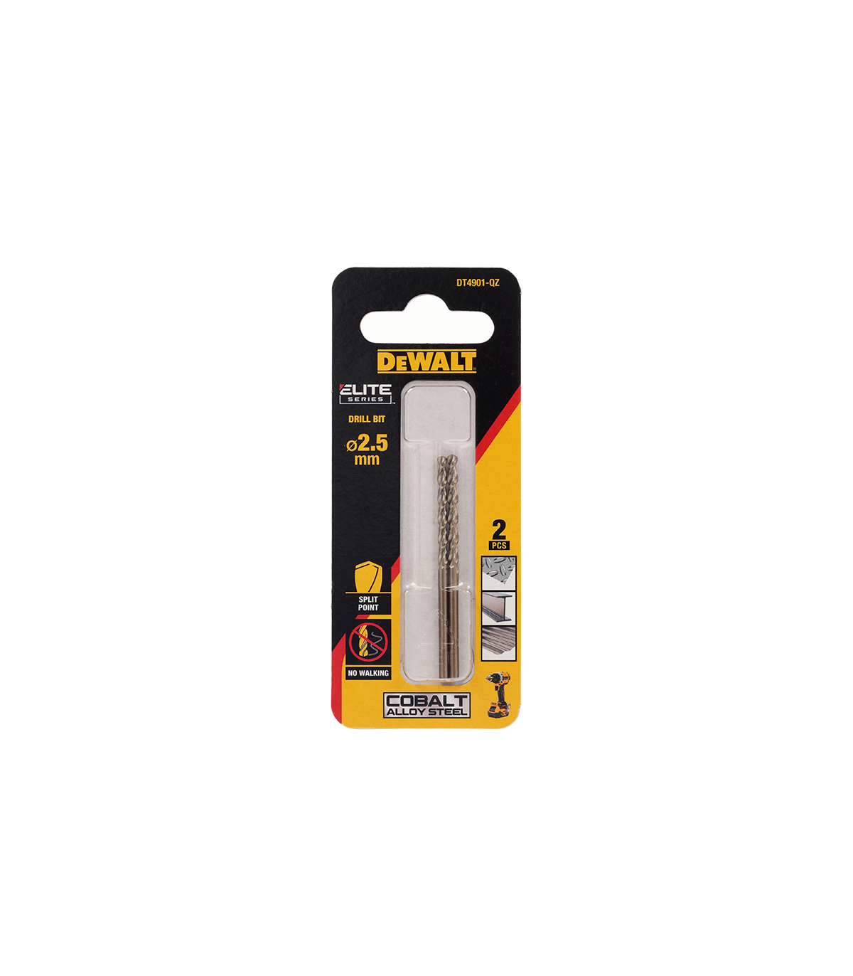 Lot de 2 Forets métal HSS-Co Extreme 2,5 x 30 x 57 mm DEWALT