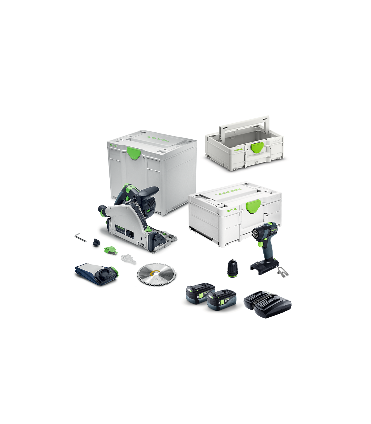 Pack TSC 55 + TXS 18 + 2 batteries 18V 5 Ah + 1 Chargeur TCL 6 DUO FESTOOL