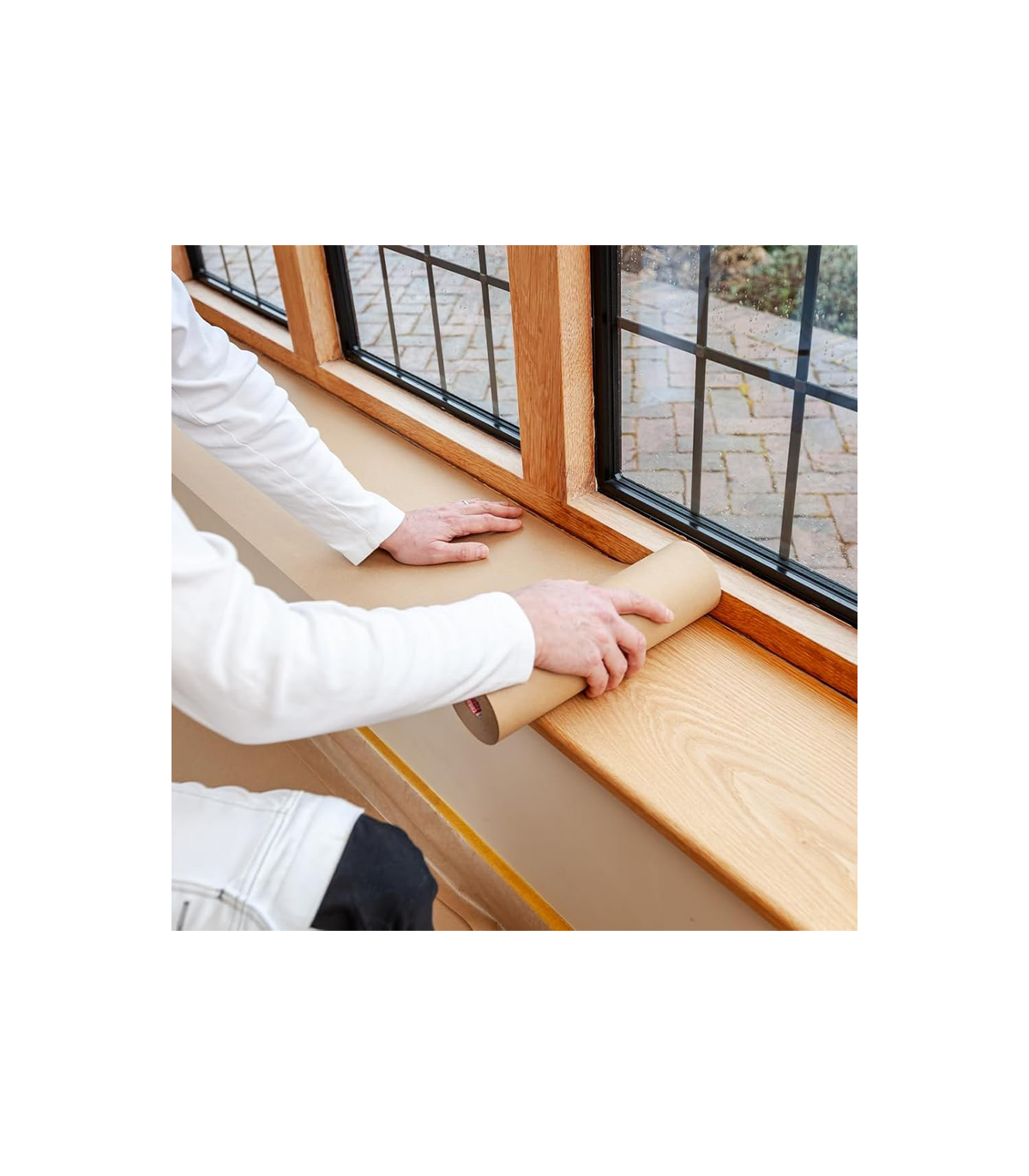 Papier de protection adhésif Kraft sol chamois 10m x 600mm TESA
