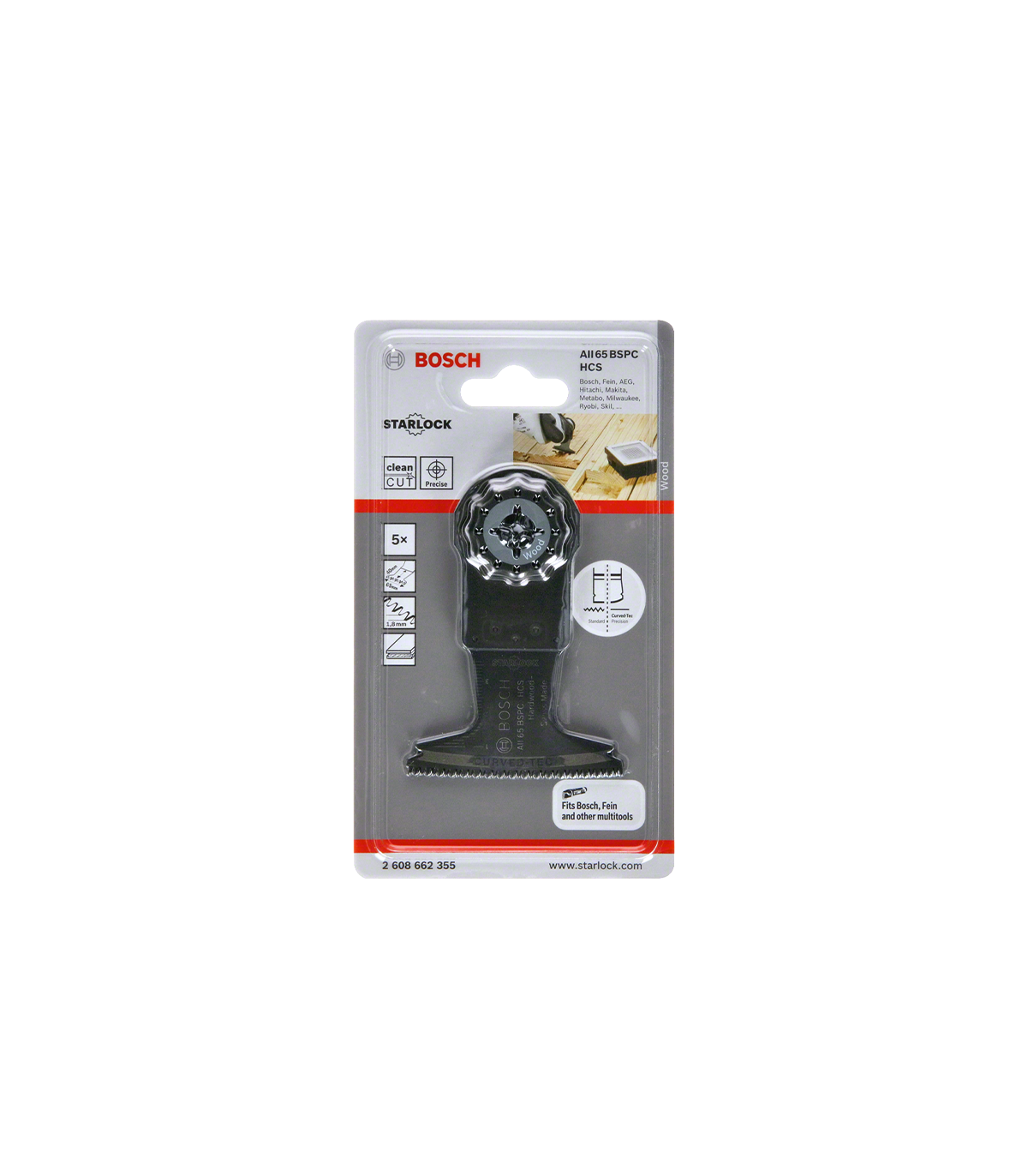 Lot de 5 lames plongeantes Starlock HCS AII 65 BSPC bois dur BOSCH