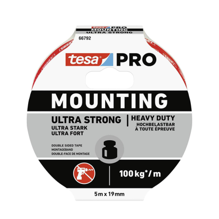 Adhésif double face Ultra Strong "66792" blanc 5M x 19MM TESA