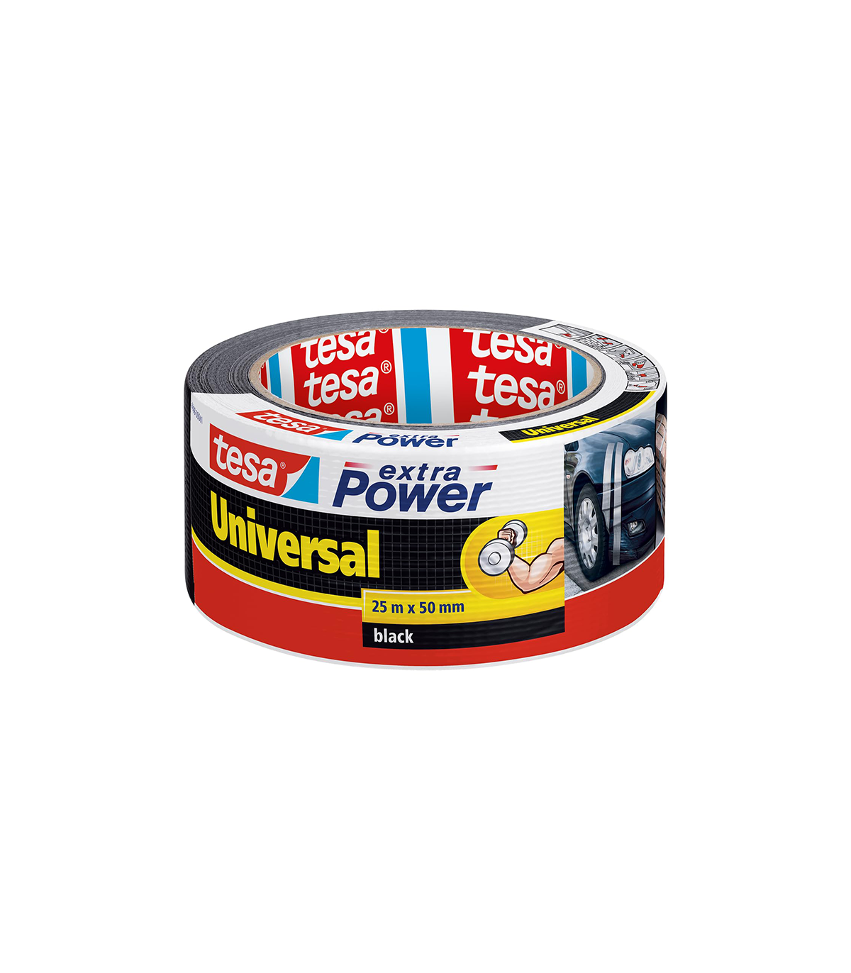 Ruban adhésif toilé extra Power Universal 25 m x 50 mm noir TESA