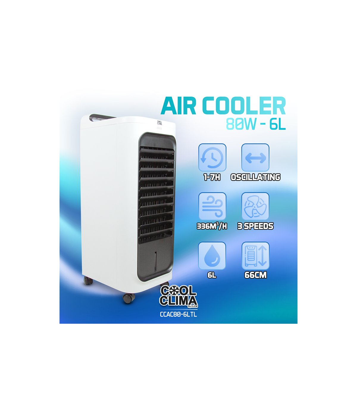 Rafraichisseur d air 80W 6L COOL CLIMA