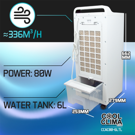 Rafraichisseur d air 80W 6L COOL CLIMA