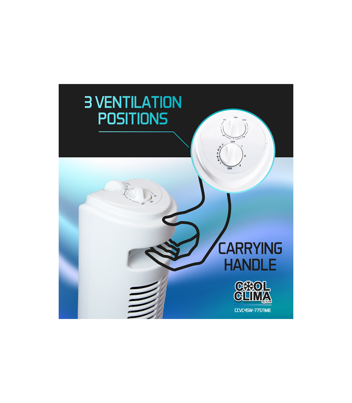 Ventilateur colonne 45W 80 cm COOL CLIMA