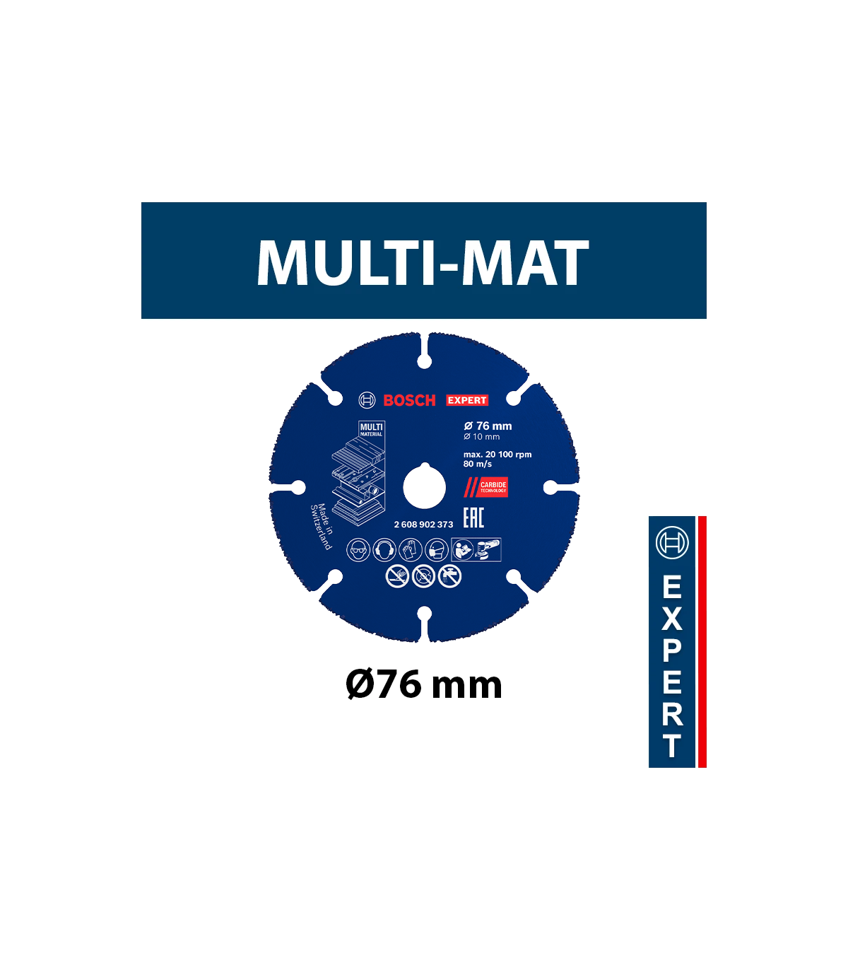 Disque à tronçonner carbure Ø76 EXPERT multi-matériaux BOSCH