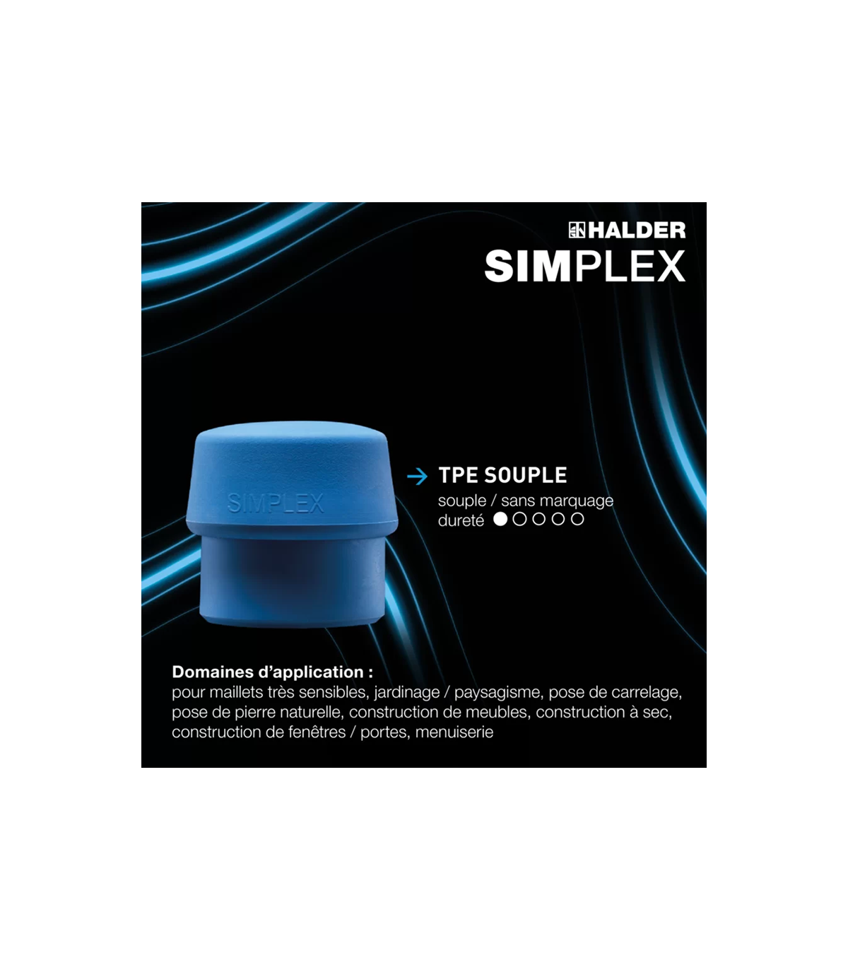 Embout SIMPLEX TPE souple bleu HALDER