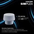 Embout SIMPLEX 50:40 TPE moyen gris Ø50mm HALDER