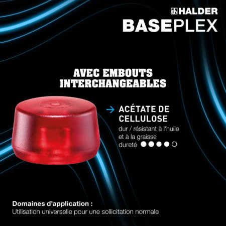 Maillet BASEPLEX nylon / acétate de cellulose Ø30mm HALDER