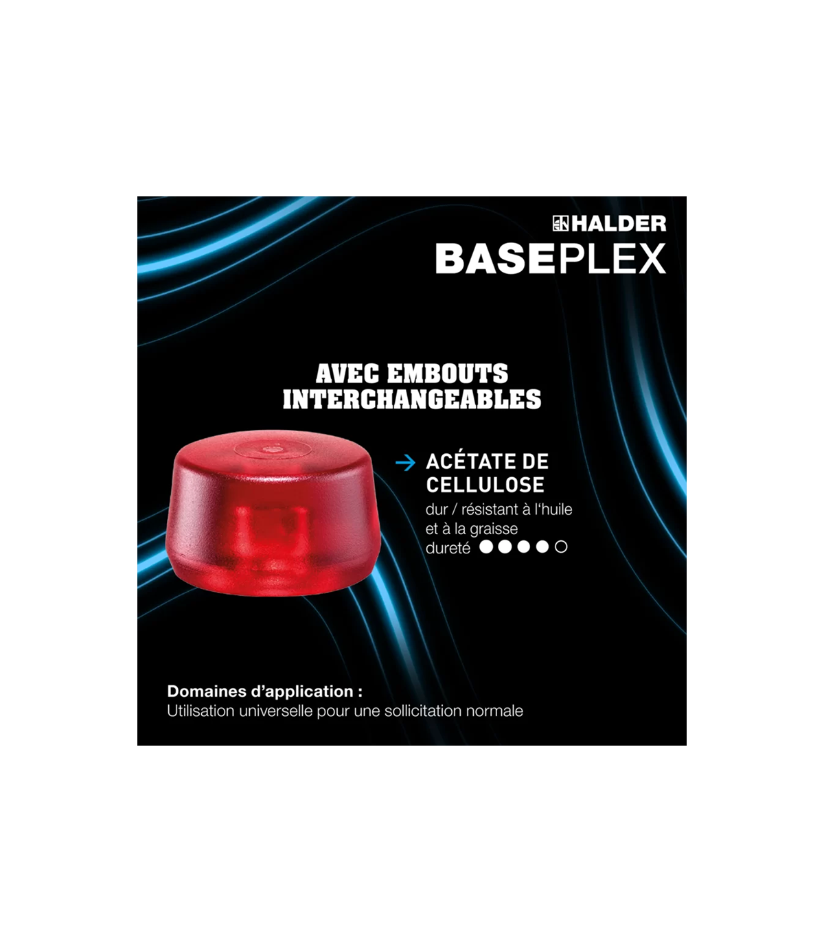 Maillet BASEPLEX nylon / acétate de cellulose Ø30mm HALDER