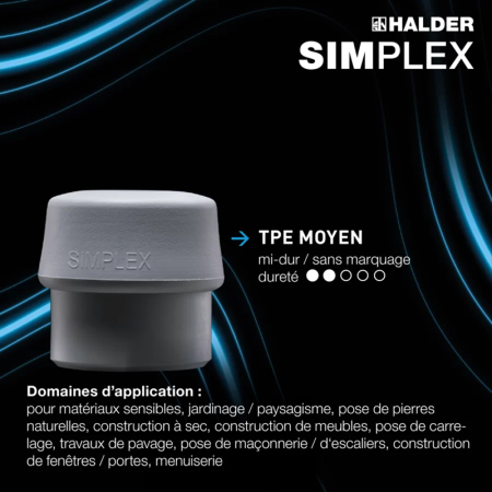 Maillet SIMPLEX TPE souple / moyen Ø60mm HALDER