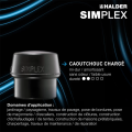 Maillet SIMPLEX caoutchouc chargé / superplastique Ø50mm HALDER