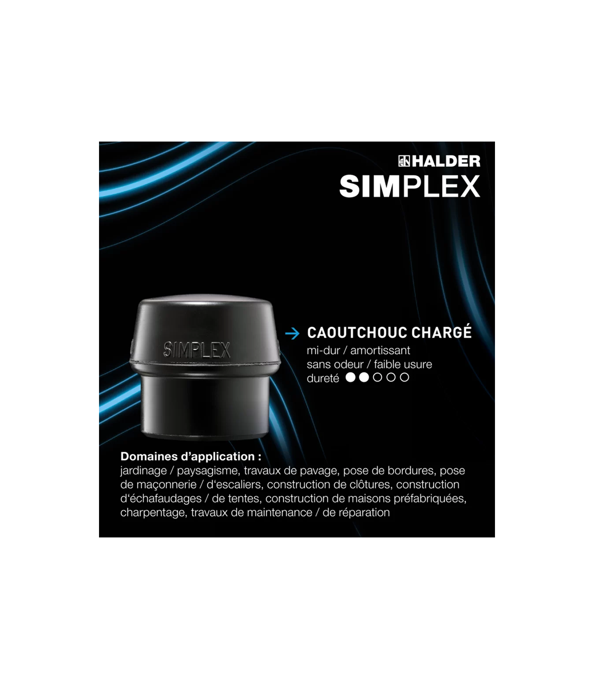 Masse SIMPLEX caoutchouc chargé / superplastique HALDER