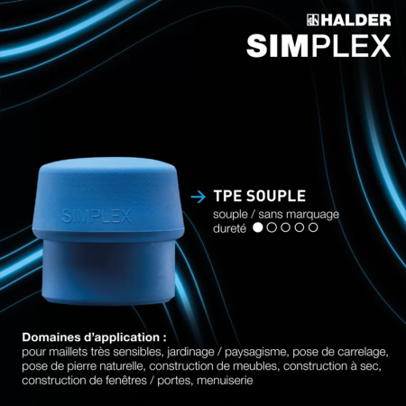 Maillet SIMPLEX TPE souple / moyen Ø60mm HALDER