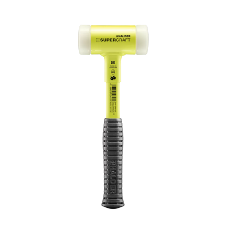 Maillet SUPERCRAFT manche acier incassable jaune fluorescent Ø50mm HALDER