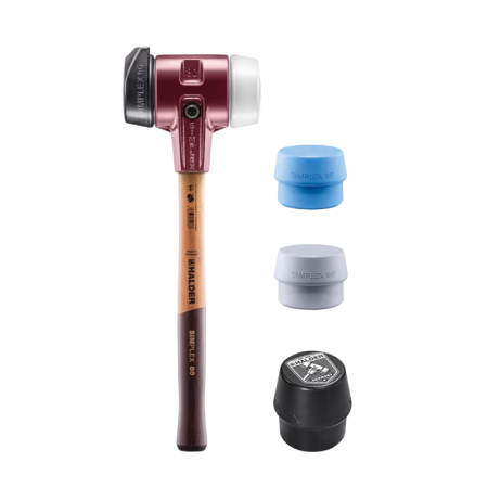 Kit de demarrage maillet SIMPLEX Ø80mm caoutchouc chargé avec pied / superplastique / TPE souple / moyen HALDER