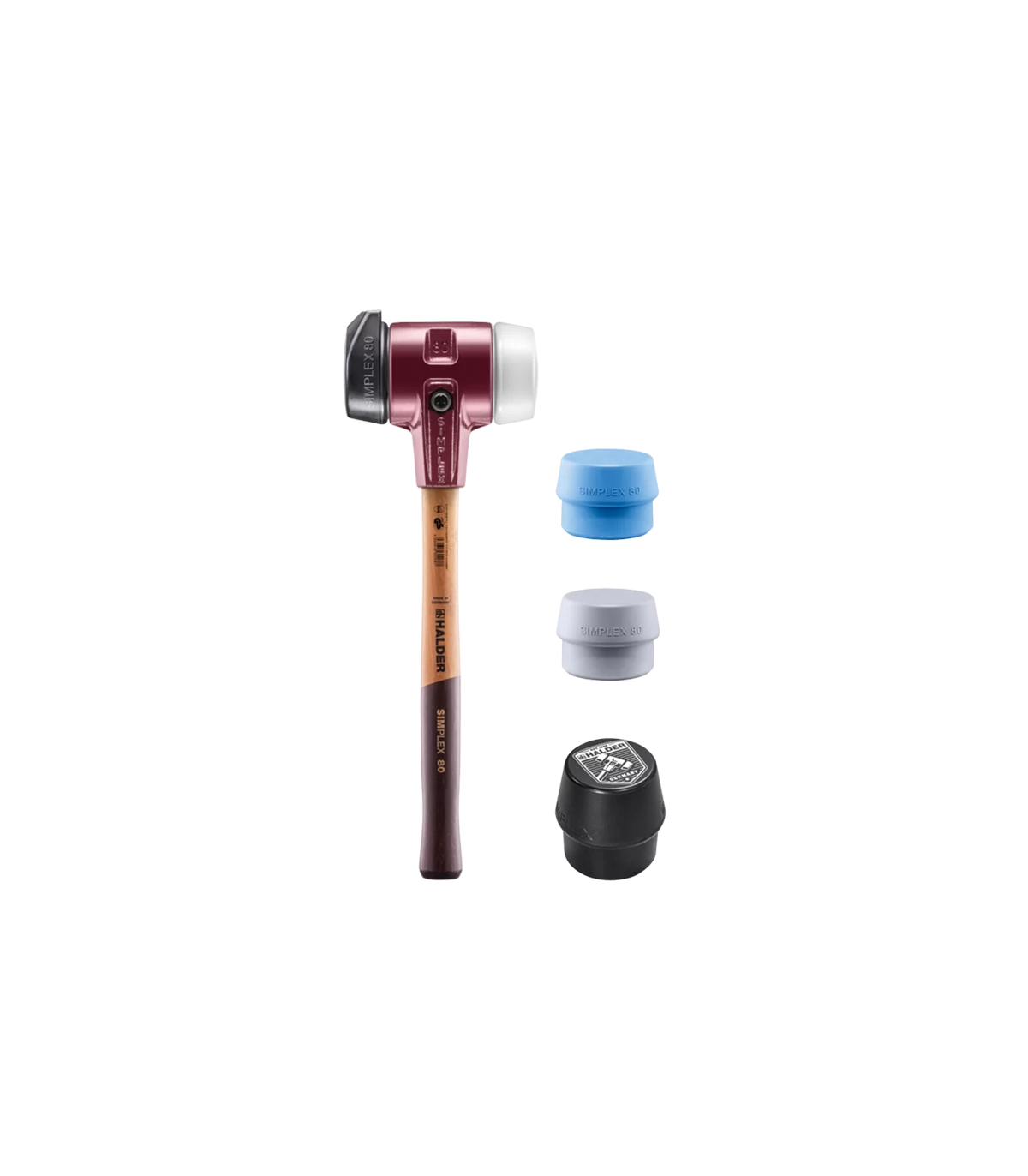 Kit de demarrage maillet SIMPLEX Ø80mm caoutchouc chargé avec pied / superplastique / TPE souple / moyen HALDER