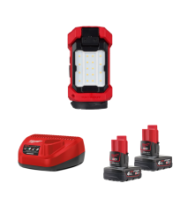Projecteur éclairage de zone packout M12 ALIP-0 + 2 batteries 12V 4 Ah + chargeur C12C MILWAUKEE