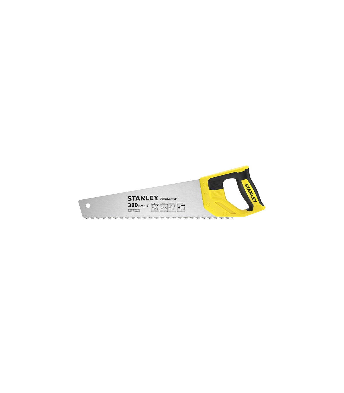 Scie égoïne Tradecut coupe bois universelle 8 dents/pouce STANLEY