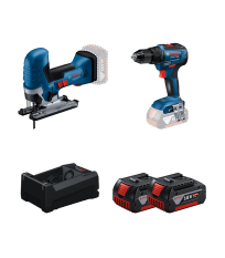 Pack 2 outils 18V Scie sauteuse GST 18V-125 S + Perceuse-visseuse GSR 18V-55 BOSCH