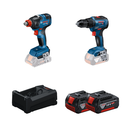Pack 2 outils 18V Visseuse à chocs / Boulonneuse GDX 18V-200 + Perceuse-visseuse GSR 18V-55 BOSCH