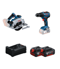 Pack 2 outils 18V Scie circulaire Ø165 mm GKS 18V-57-2 + Perceuse-visseuse GSR 18V-55 BOSCH
