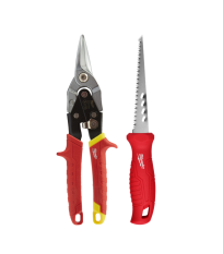Pack ciseau aviation coupe droite + couteau à guichet MILWAUKEE
