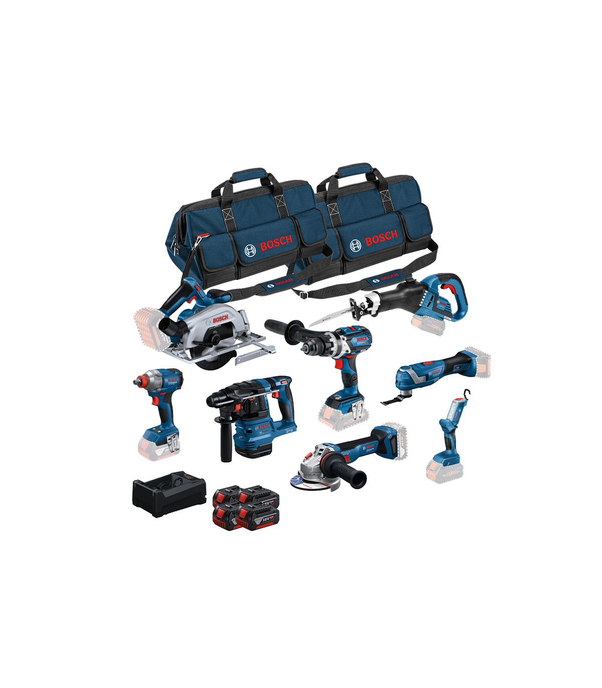 Pack 8 outils (GBH + GWS + GDX + GSB + GKS + GSA +  GOP + GLI) BOSCH