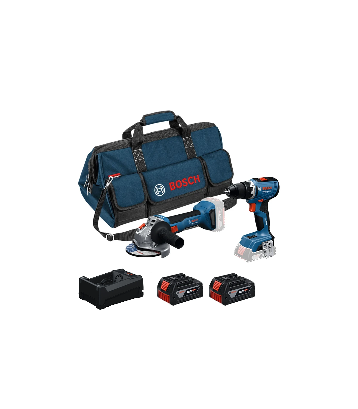 Pack 2 outils 18V Perceuse-visseuse GSR 18V-65 + Meuleuse Ø125 mm GWS 18V-8 BOSCH