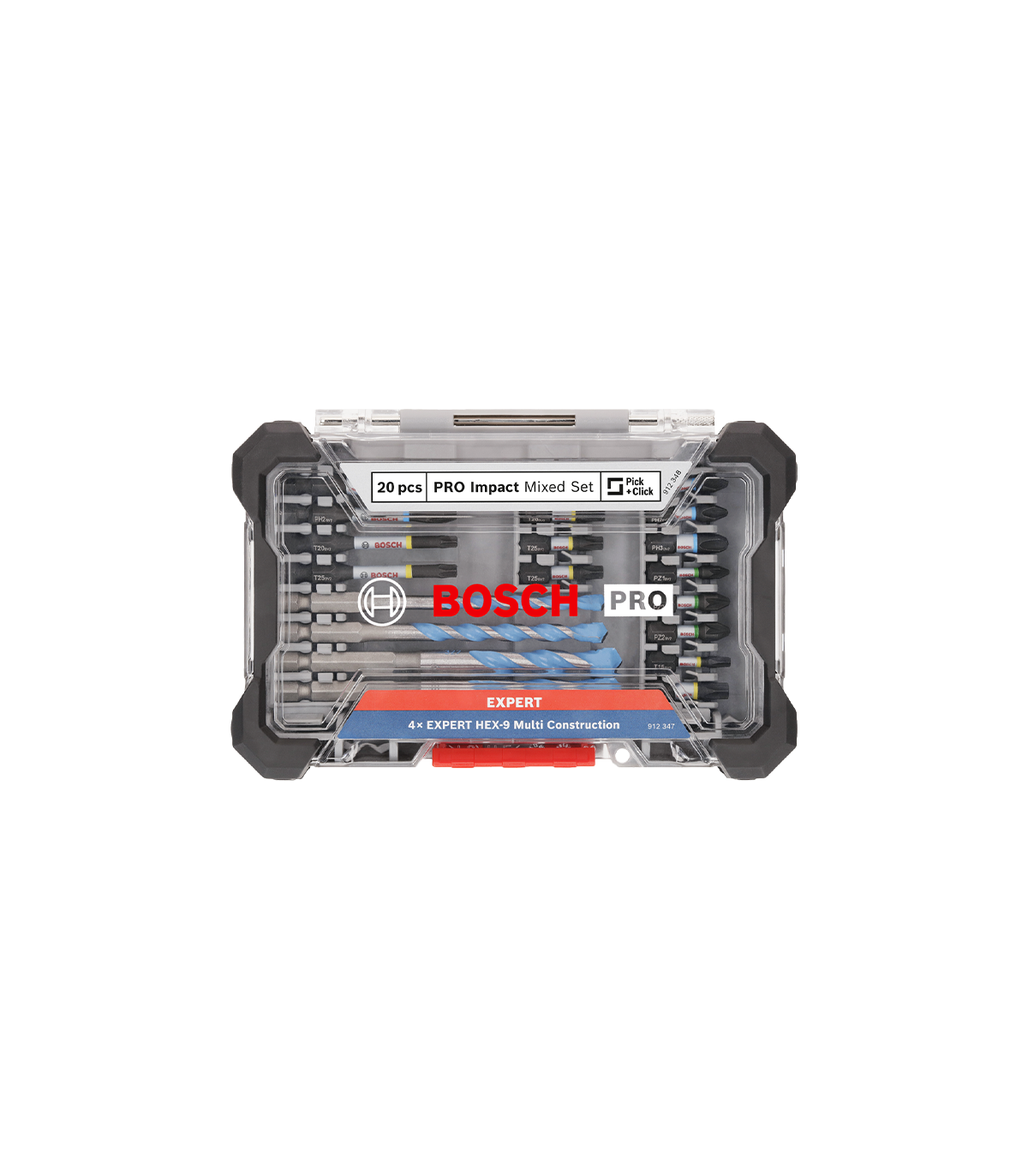 Coffret mixte de 20 embouts de vissage + Porte-embout + Foret BOSCH