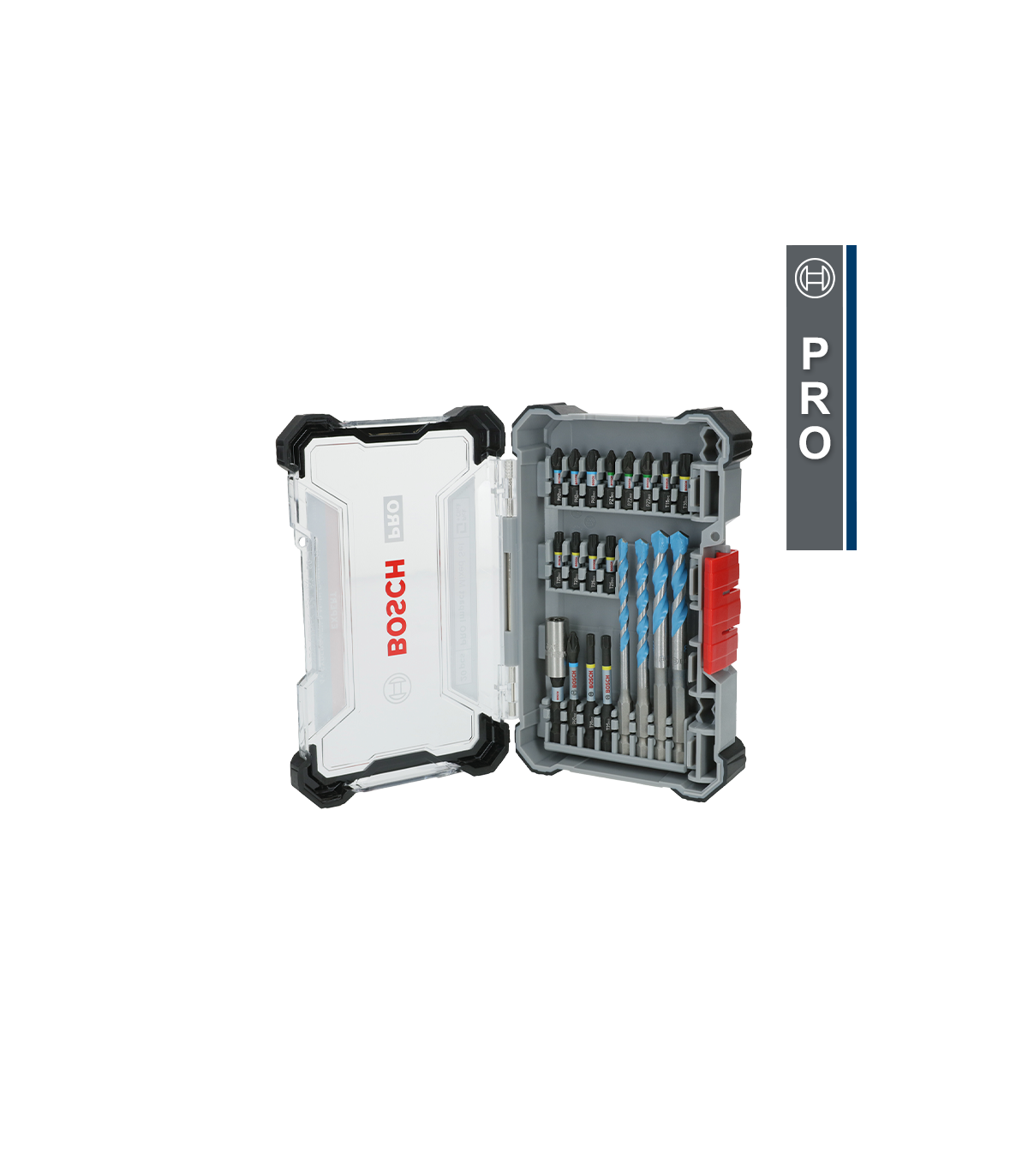 Coffret mixte de 20 embouts de vissage + Porte-embout + Foret BOSCH