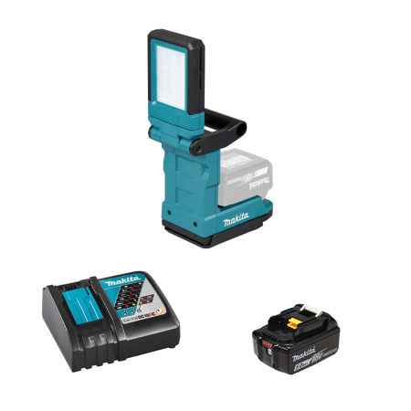 Lampe magnétique 18V EUADML819 + 1 batterie BL1850B 18V 5Ah + chargeur rapide DC18RC MAKITA