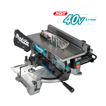 Scie à onglet radiale et délignage 40V Ø216mm LH001GZ + 1 batterie BL4040F 40V 4 Ah + chargeur rapide DC40RA MAKITA
