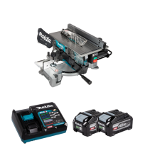 Scie à onglet radiale et délignage 40V Ø216mm LH001GZ + 2 batteries BL4040F 40V 4 Ah + chargeur rapide DC40RA MAKITA