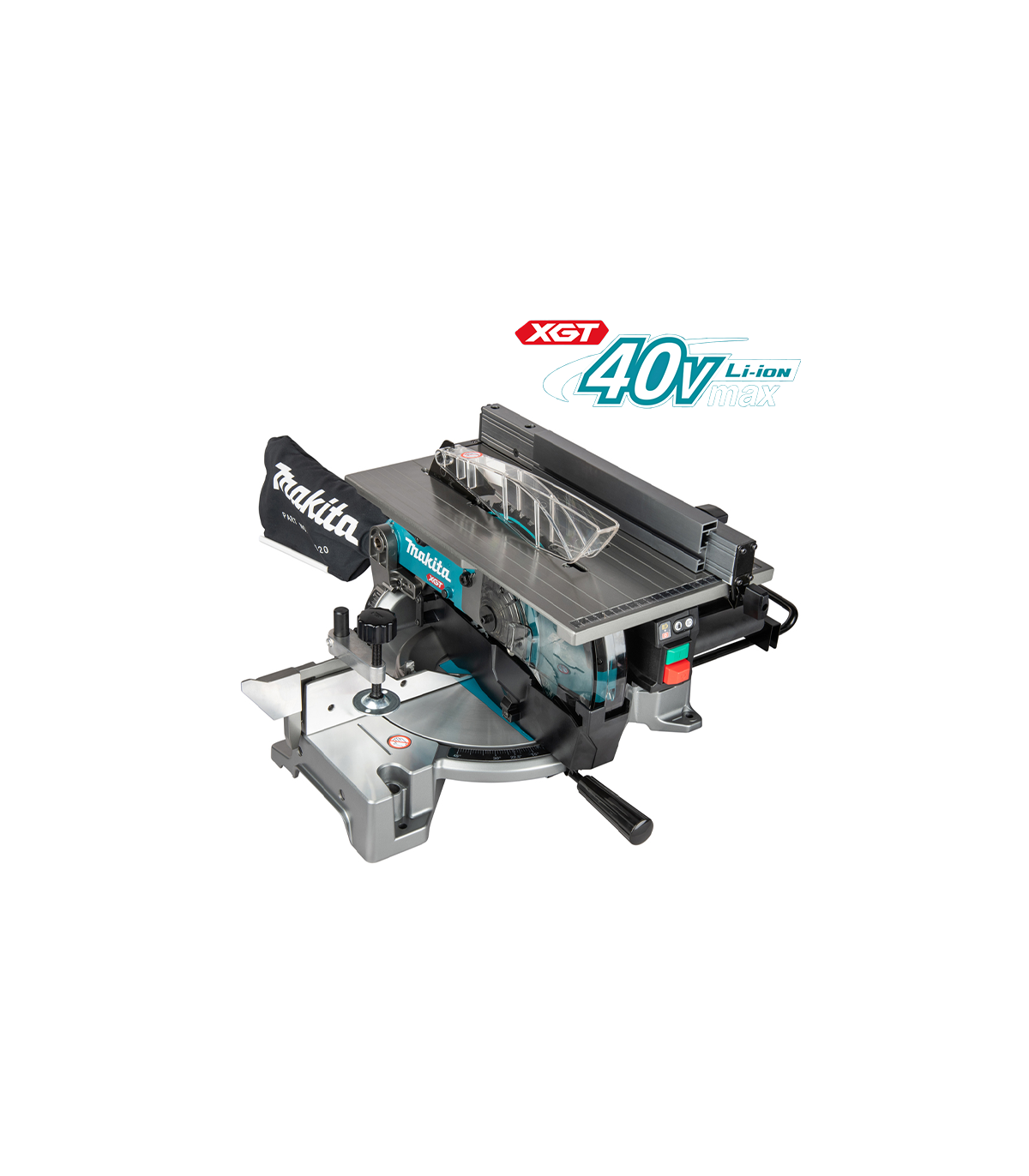Scie à onglet radiale et délignage 40V Ø216mm LH001GZ + 2 batteries BL4040F 40V 4 Ah + chargeur rapide DC40RA MAKITA