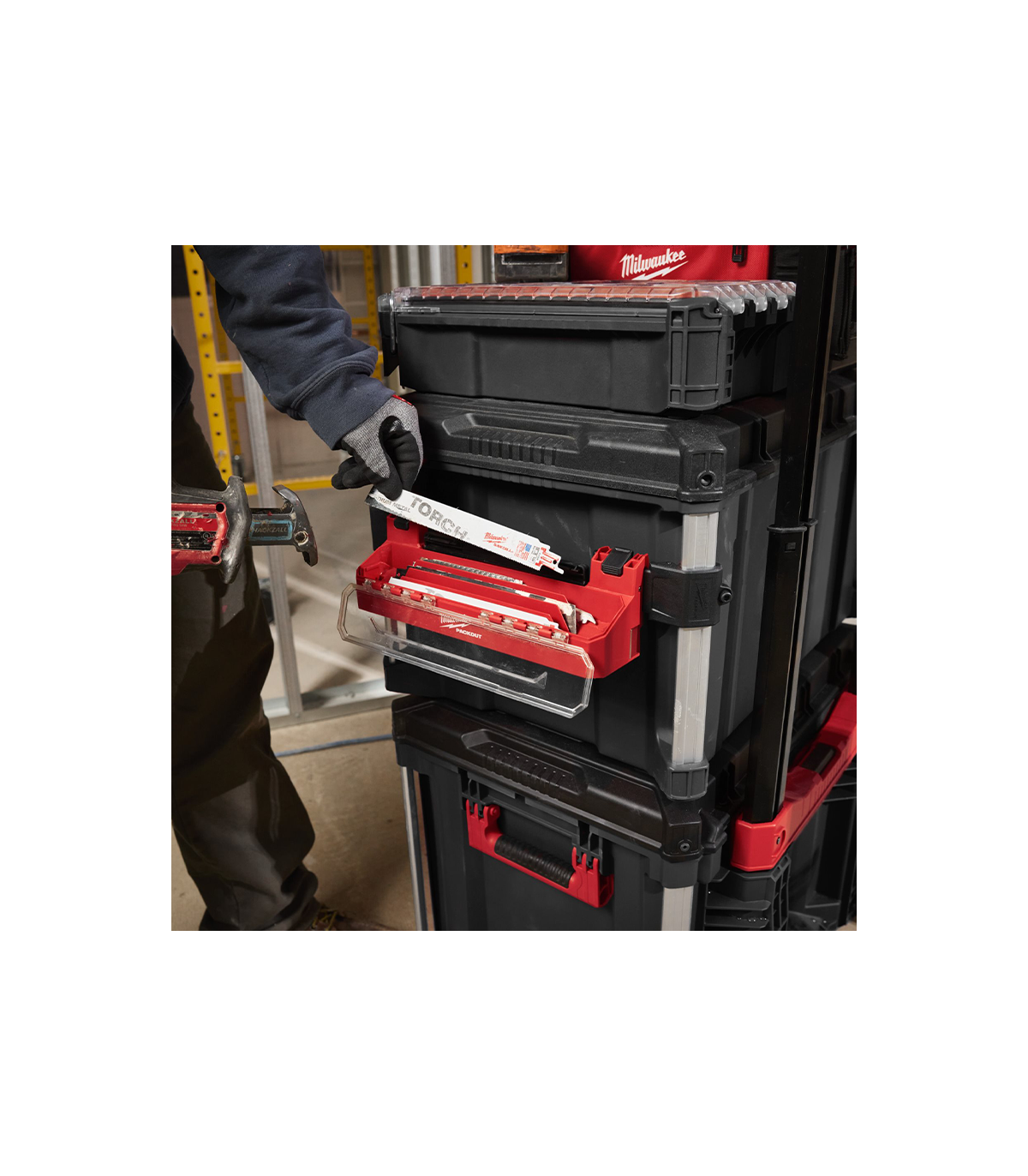 Bac latéral pour rangement de lames scie sabre Packout MILWAUKEE