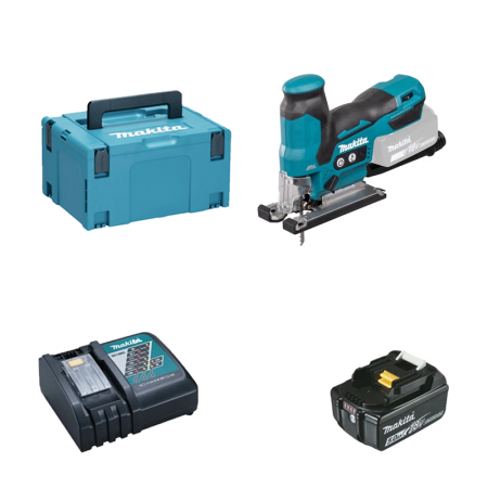 Scie sauteuse 18V DJV185ZJ + 1 batterie 18V 5 Ah + 1 chargeur rapide DC18RC MAKITA